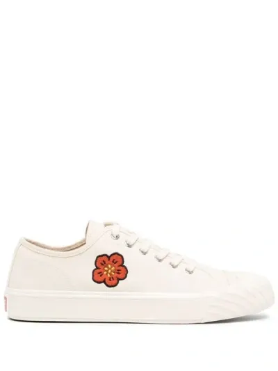 Kenzo School Low Top Sneakers Shoes In Beige