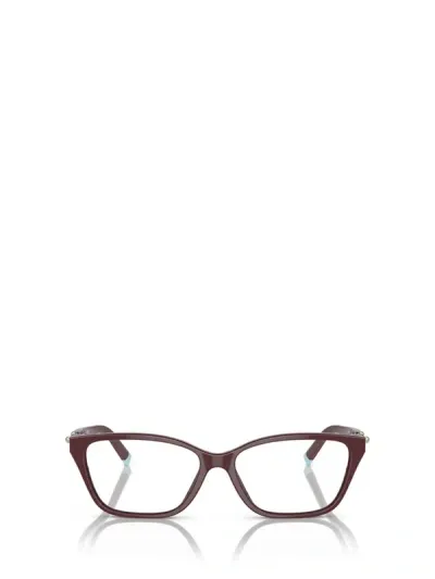 Tiffany & Co . Eyeglasses In Solid Burgundy