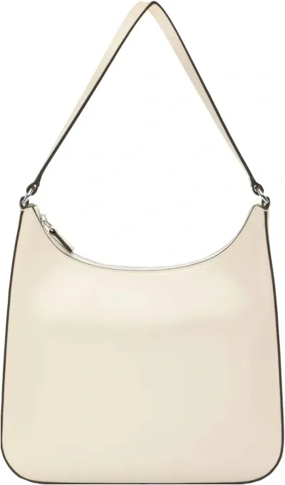 Staud Alec Leather Shoulder Bag In White