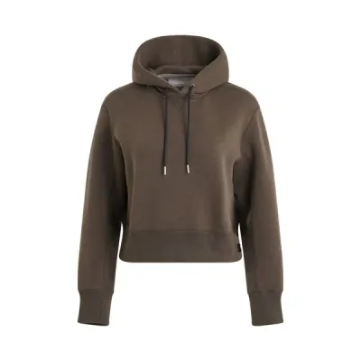 Sacai S Sponge Hoodie In Brown