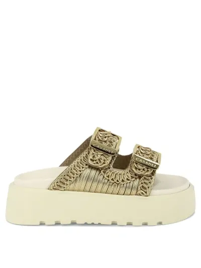 Casadei Birky Ale Platform Slides In Gold