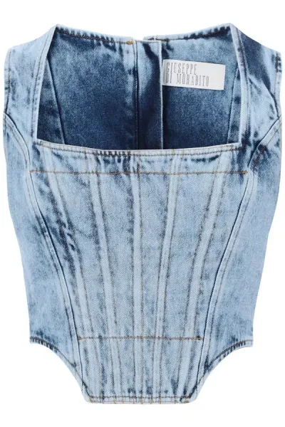 Giuseppe Di Morabito Cotton Denim Top In Blue