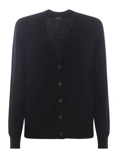 Apc Cardigan A.p.c. Louisa In Virgin Wool In Black