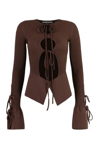 Andreädamo Long-sleeve Top In Brown