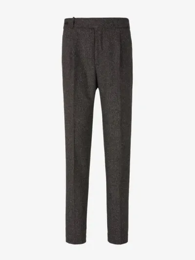 Incotex Heathered Wool Trousers In Heather Grey