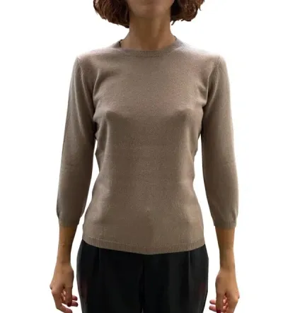 La Rose Maglia 3/4 Cashmere Tortora In Gray