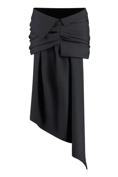 Off-white Wool Skirt In Black