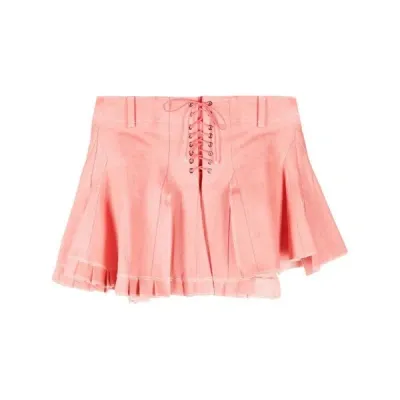 Ludovic De Saint Sernin Tied Pleated Miniskirt In Pink