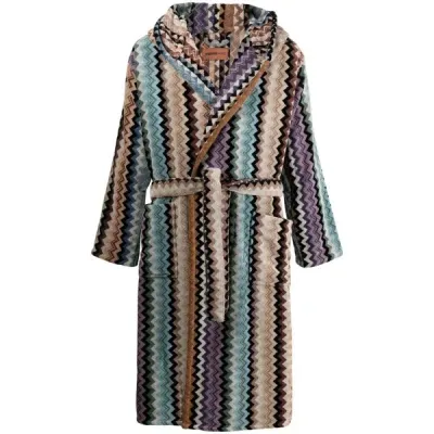 Missoni Zigzag-pattern Bath Robe In Neutral