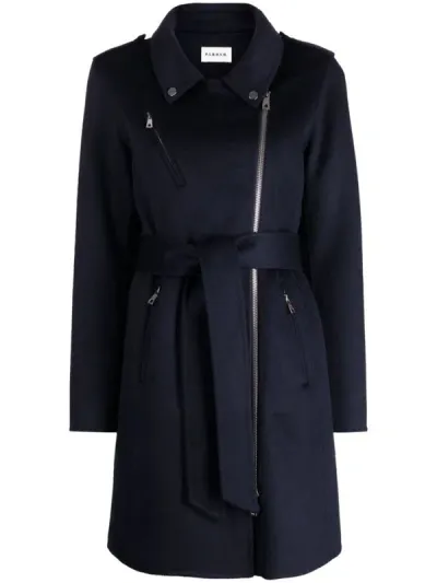 P.a.r.o.s.h Zip-up Wool Coat In Blue