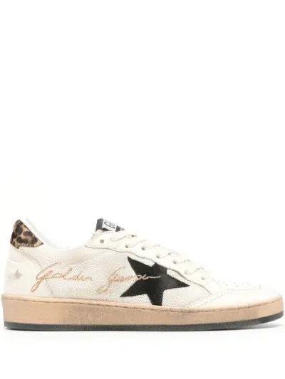 Golden Goose Deluxe Brand Ballstar Low In 15547 Beige/cream/black/black Brown Beige Leo