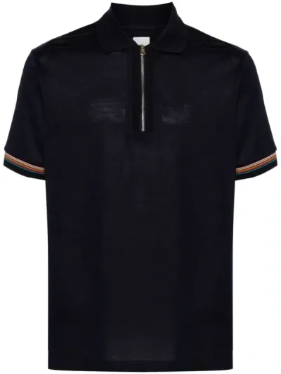 Paul Smith Polo With Zip In Blu