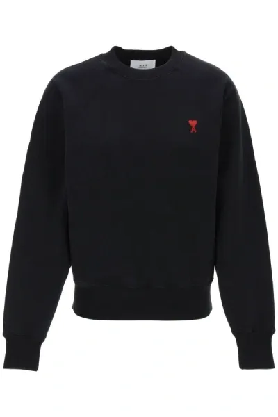 Ami Alexandre Mattiussi Ami De Coeur Knitted Jumper In Black