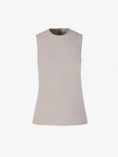 Ami Alexandre Mattiussi Ami Paris Sleeveless Zipped Top In Sage