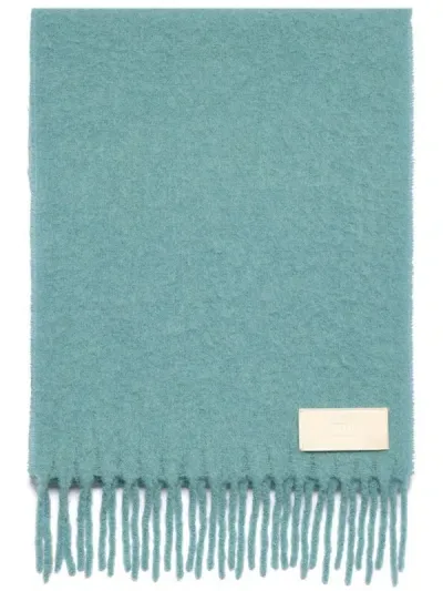 Ami Alexandre Mattiussi Fringed Alpaca-wool Scarf In Light Blue