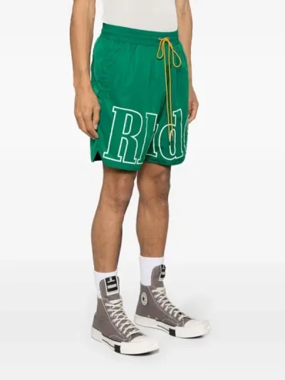 Rhude Green Drawstring Shorts In 0373 Green