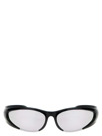 Balenciaga Reverse Xpander Rectangle Sunglasses In Black