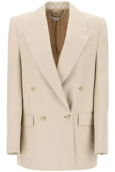 Stella Mccartney Blazer Doppiopetto In Cream