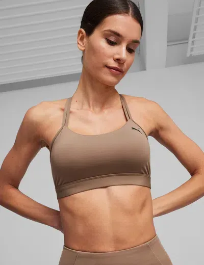 Puma 4keeps Studio Ultrabare Strappy Training Bra In Brown