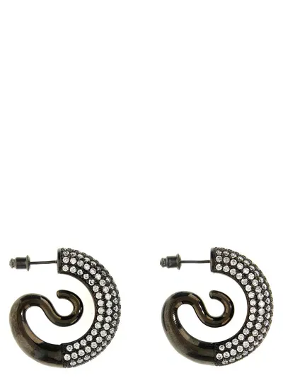 Panconesi Crystal Serpent Hoops Jewelry In Silver