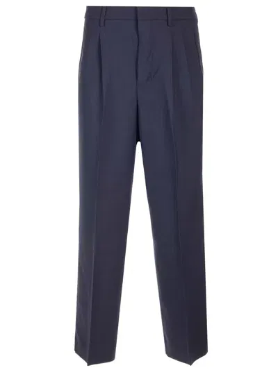 Ami Alexandre Mattiussi Virgin Wool Tailored Trousers In Blue