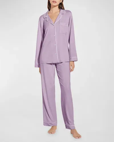 Eberjey Gisele Long Pajama Set In Wedggewood Blue