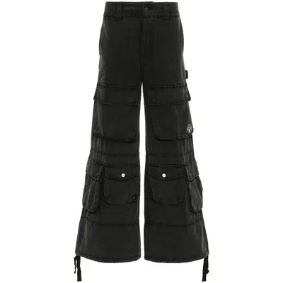 Untitled Artworks Wide-leg Cargo Pants In Black