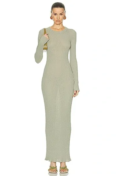 Ami Alexandre Mattiussi Ribbed Long Dress In Sage