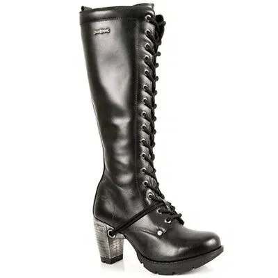 Pre-owned New Rock Rock Boots Womens Punk Gothic Stiefel - Style Tr005 S1 Schwarz - Damen