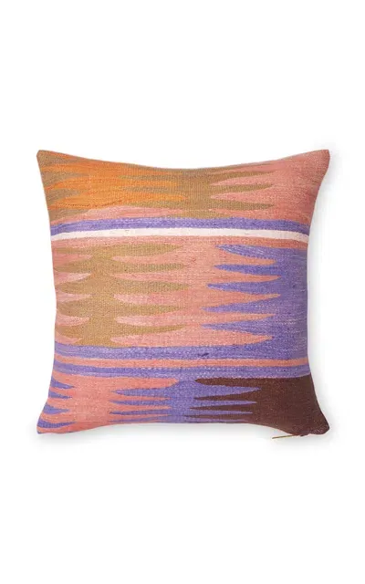 St. Frank Kilim Shell Feathers Linen-cotton Pillow In Multi