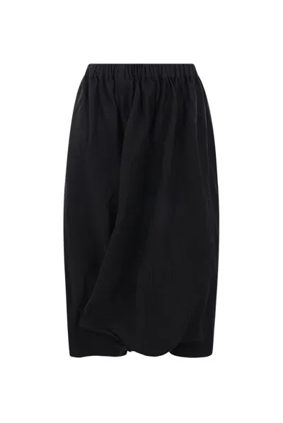 Comme Des Garçons Wide Leg Elastic Waist Pants In Black