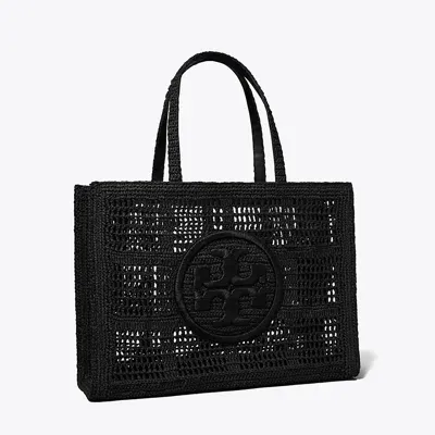 Tory Burch Ella Hand-crocheted Large Tote In Black