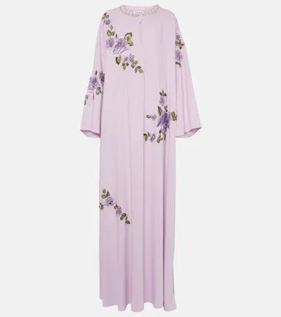 Carolina Herrera Embellished Kaftan In Purple