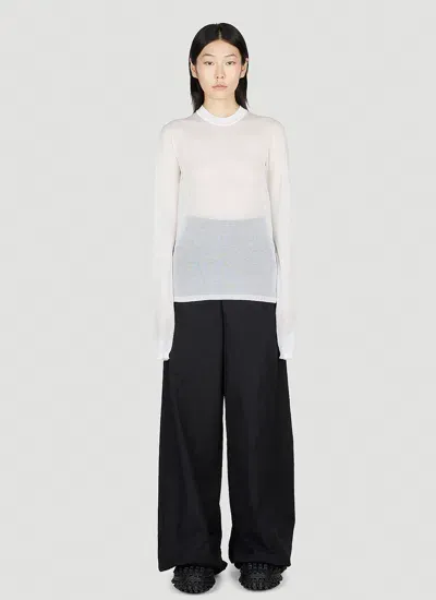 Ann Demeulemeester Betsy Long Sleeve Top In White