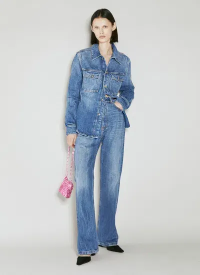 Rabanne Veste Heavy Denim Shirt In Blue