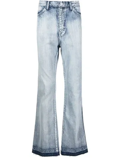 Toga Virilis Acid-wash Straight-leg Jeans In Blau