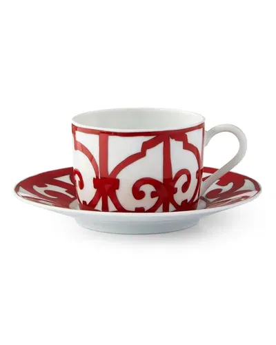 Pre-owned Hermes Balcon Du Guadalquivir Tea Cup & Saucer In Assorted