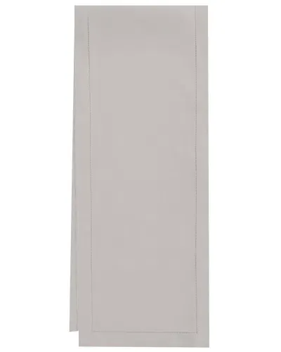 Sferra Hemstitch Table Runner, 15" X 90" In Grey