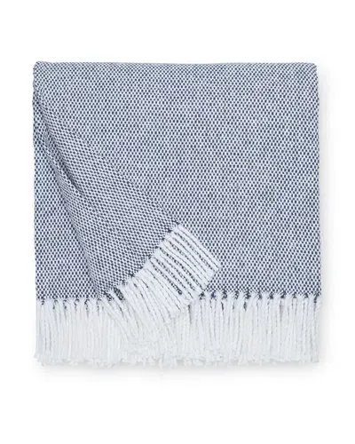 Sferra Classic Fringe Throw In Navy