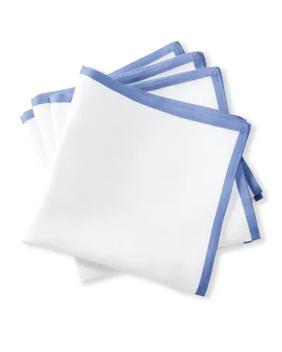 Matouk Casual Couture Boarder Square Napkins, Set Of 4 In Sky Blue