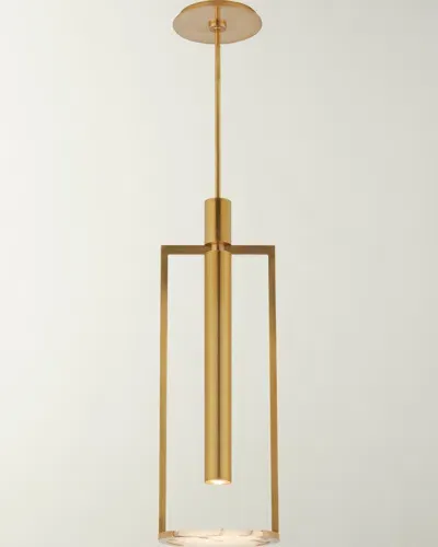 Visual Comfort Signature Melange Medium Floating Disc Pendant By Kelly Wearstler In Antq Brass