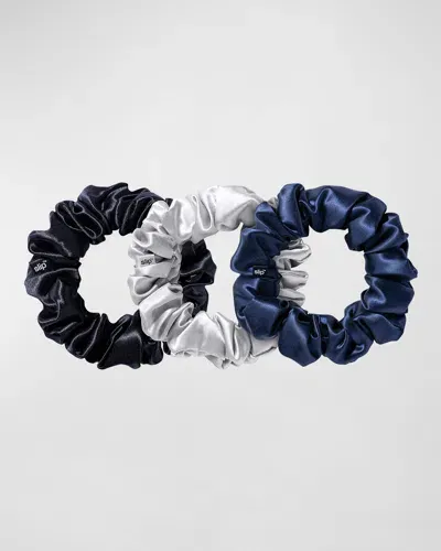 Slip Pure Silk Large Scrunchies, 3-pack In Midnight