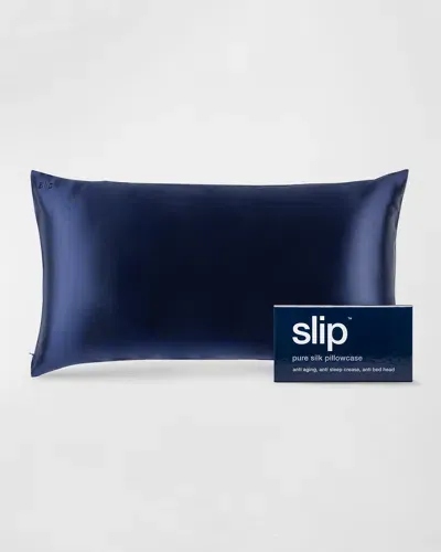 Slip Pure Silk Pillowcase, King In Navy