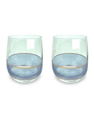 Michael Wainwright Panthera Double Old-fashioned Glasses, Set Of 2 In Indigo