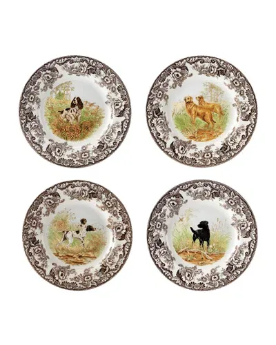 Spode Woodland Salad Plates, Set Of 4 In Dogs