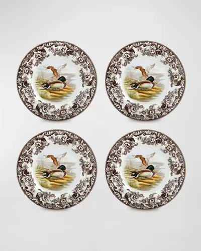 Spode Woodland Dinner Plates, Set Of 4 In Mallard