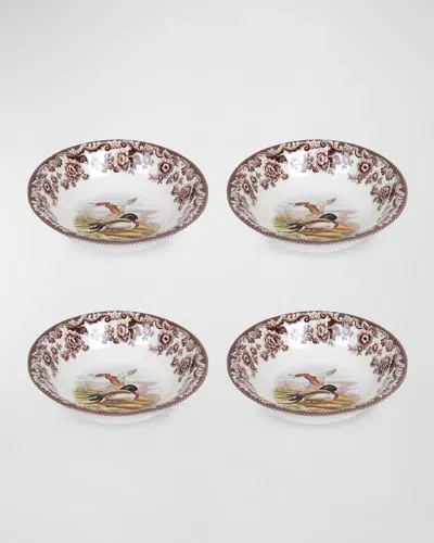 Spode Woodland Cereal Bowls, Set Of 4 In Mallard