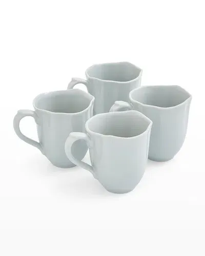 Portmeirion Sophie Conran Floret 14 Oz. Mugs, Set Of 4 In Dove Grey