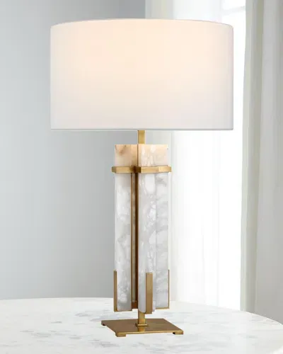 Visual Comfort Signature Malik Large Table Lamp By Ian K. Fowler In Anqite Brass