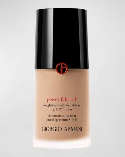 Armani Collezioni Power Fabric+ Matte Foundation With Broad-spectrum Spf 25 In . (medium With Peach Undertones)